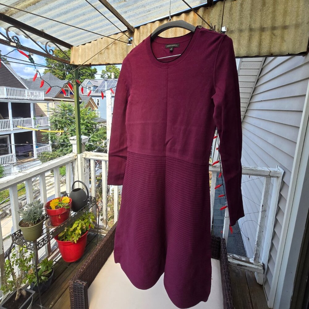 NWOT Banana Republic Button-Shoulder Sweater Dress